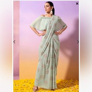 NWT House of Indya pre-stitched saree and top